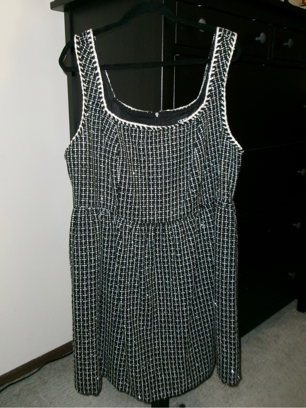 Cider Classic Black & White Tweed Sleeveless Dress - Size 2XL